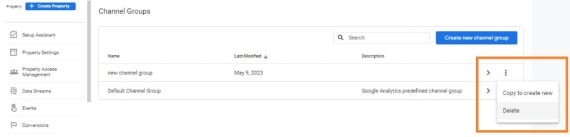 delete custom group ga4