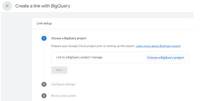create a link with BigQuery
